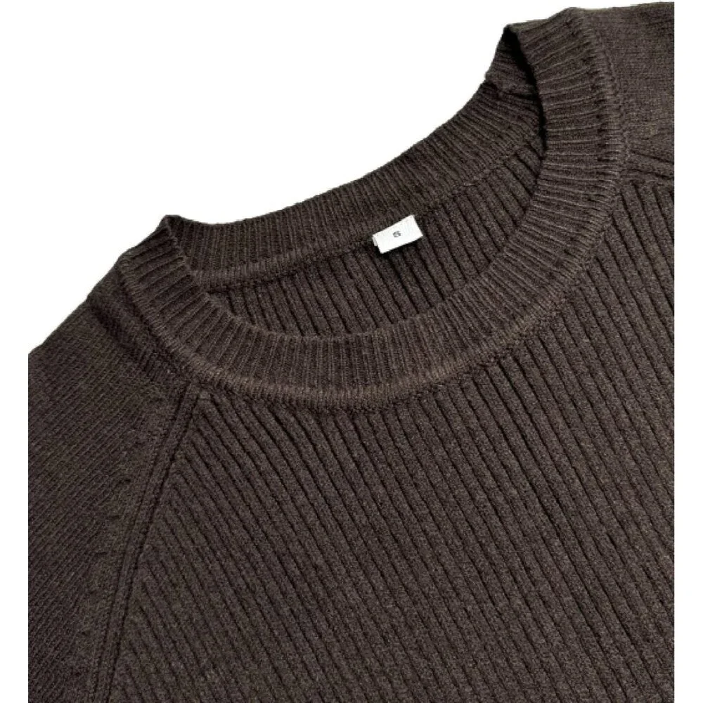 Women’s Crew Neck Sweater Cotton Acrylic Long Sleeve Casual Fall Winter - Picture 6 of 6